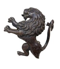 *HH* Antico Fregio Bronzo Statua Placca Leone Araldo Lion Stemma Nobiliare Medal
