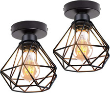 2 Pezzi Plafoniera Vintage E27