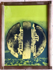 Serigrafia "sfera" numerata firmata a mano Arnaldo Pomodoro in cornice