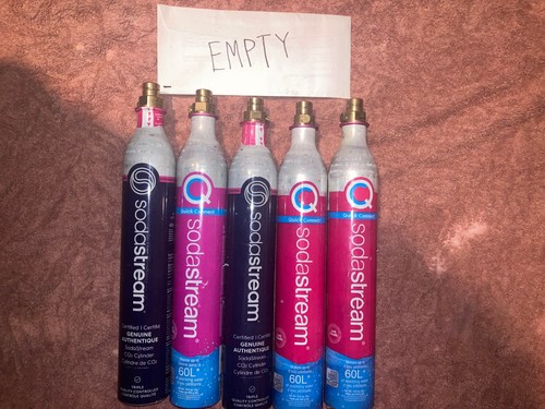 Five empty sodastream - five,