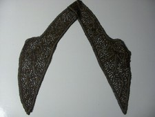 COLLETTO RICAMATO PERLINE MARRONE BEIGE VINTAGE ANNI 80 SARTORIA LUNGHEZZA 60 CM