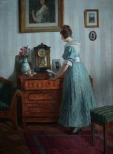 Dipinto olio scena interna