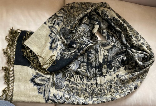 Sciarpa fantasia beige nera - fantasia,