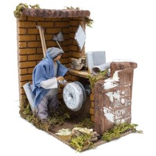 Pastore per Presepe in Movimento L'Arrotino Statuina Terracotta 10 cm
