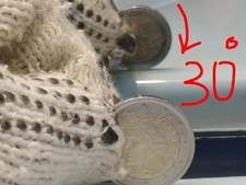 Moneta da 2€ Italia 2002 con Asse della moneta girato di 30° a dx