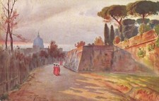 Rome, ITALY - St. Peters of the Glanicolo /  Janiculum Walls