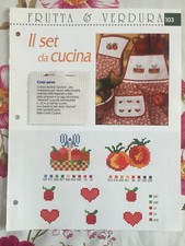 Schema punto croce Ricamo Frutta e verdura Set da cucina pesca pomodori cuore