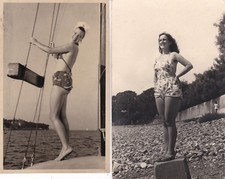 DONNE in costume da bagno 4 signore si mostrano