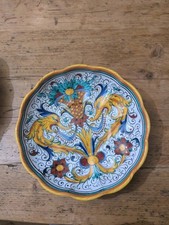 Piatto  Deruta  Maiolica Originale.23 cm. M. Sambuco, Vintage Anni 80