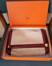 Pochette Hermes Paris vintage in pelle E tela 