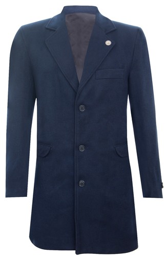 Uomo lungo navy lana - lungo,