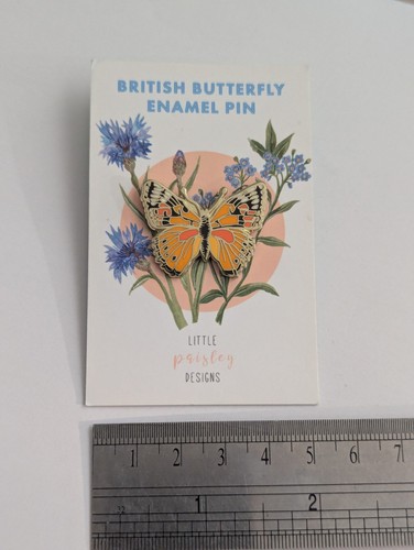 British butterfly enamel pin - british,