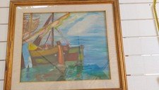 Quadro vintage barca da pesca
