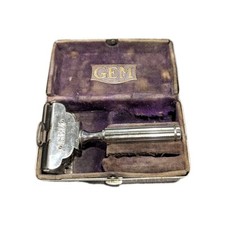 Rasoio di sicurezza vintage 1912 GEM bordo singolo pulito!!! Con custodia originale. 