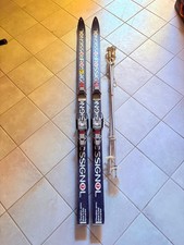 Sci Rossignol vintage con attacchi e bacchette