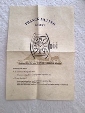 Foglio Istruzioni Franck Muller Conquistador Woman