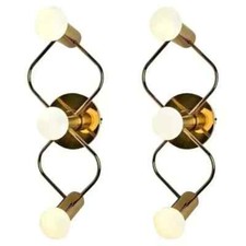 Scultorea Ottone Luci da Muro 1970s, Stile Stilnovo Fatto a Mano Lampada Uno Pz