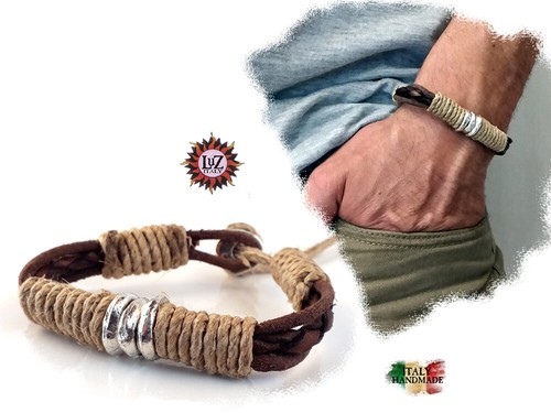 Bracciale uomo cuoio e - bracciale,