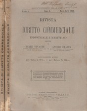 Rivista di diritto commerciale 1903. Industriale e marittimo. Cesare Vivante, An