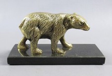 Statua orso metallo su base