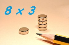 50 MAGNETI NEODIMIO 8X3 MM CALAMITA POTENTE FIMO CERAMICA MAGNETE CALAMITE
