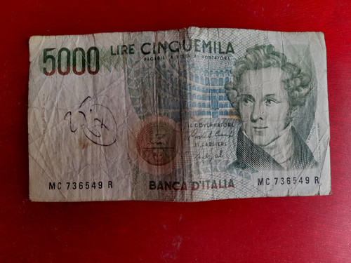 Banconota 5000 lire vincenzo - banconota,