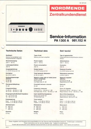 Nordmende 1300 a 981 152 - a, 981.152