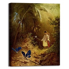 Spitzweg cacciatore di farfalle quadro stampa tela dipinto telaio arredo casa