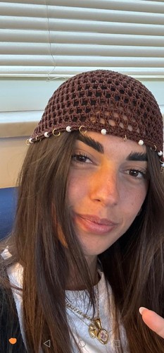 Crochet mesh skull cap - skull,