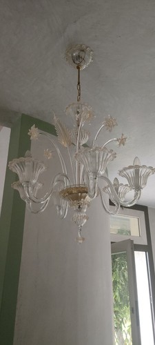 Murano chandelier with lamps - chandelier, 6