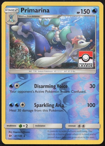 Carte pokémon primarina - primarina, stamp