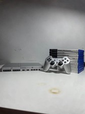 Sony Playstation 2 PS2 Slim Silver SCPH-70004 controller, memory card e giochi.