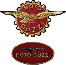 Set 2 Patch, Toppe Ricamate Termoadesive, Moto Guzzi Corona Aquila Toppa - Patch