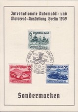 GERMANIA 3°REICH. GERMANIA 1939 LA SERIE EMESSA PER ISALONE DELL'AUTO A BERLINO