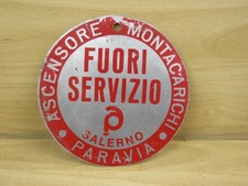 CARTELLO IN METALLO ASCENSORE
