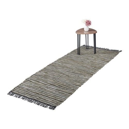 Tappeto cotone pelle patchwork