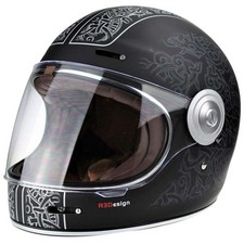 CASCO MOTO VPR.303 F659 JORVIK NERO OPACO RUNE NORDICO VINTAGE RETRÒ