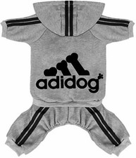ADIDOG Tuta per Cani a Righe Grigio Taglia S L51838