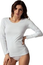 MAGLIA DONNA INVERNALE CALDO COTONE FELPATO TERMICO OLTREMARE 549 MADE IN ITALY