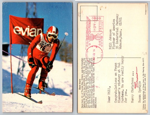 Cartolina sciatore olimpico