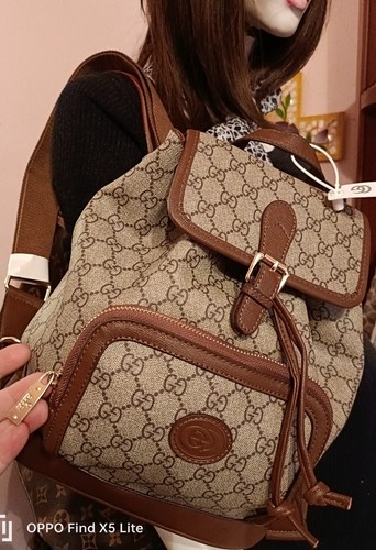 Zaino marrone beige eco pelle