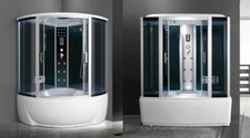 CABINA Doccia Idromassaggio Vasca-Sauna -Arredo- Bagno Turco BLUETOOTH O3 CROMO