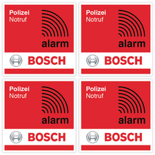 4 adesivi allarme emergenza polizia Bosch protezione oggetti finestra antifurto