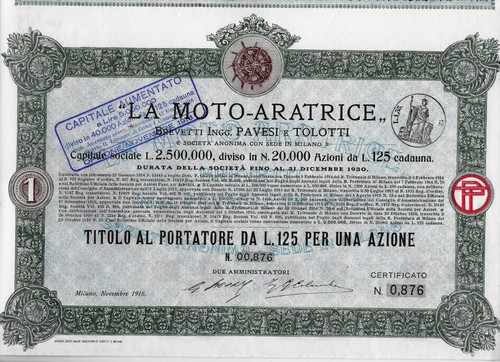 Milano 1916 moto aratrice - la, moto-aratrice
