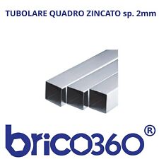 TUBOLARE FERRO QUADRATO ZINCATO spes. 2mm IN BARRA 2 METRI CERTIFCATO E220+CR252