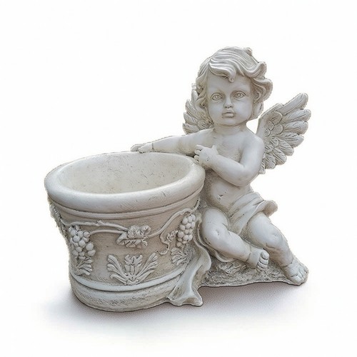 Vaso con angelo stile pietra - vaso,