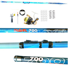 Super Kit Bolognese 5Mt Canna Diavel Mulinello Filo Pesca Passata Orata Cavedano