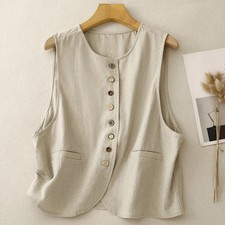 Women's Beige Cotton Linen