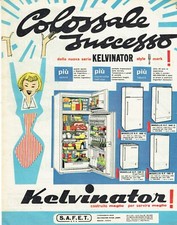 KELVINATOR FRIGORIFERO SAFET SPA 1960 ANNI 60 PUBBLICITÀ ADVERTISING 25X33