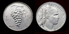 Italia 5 Lire, 1949, alluminio